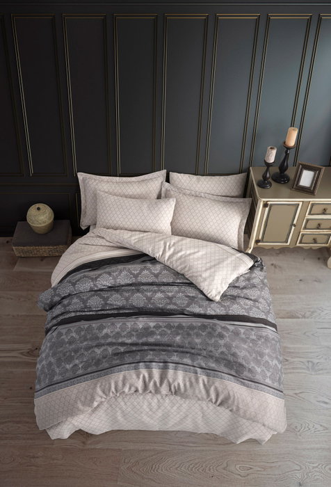 L'essentiel linge de maison Creative - Grey Juego de funda de edredón doble L'essentiel linge de maison Creative - Grey Juego de funda de edredón doble